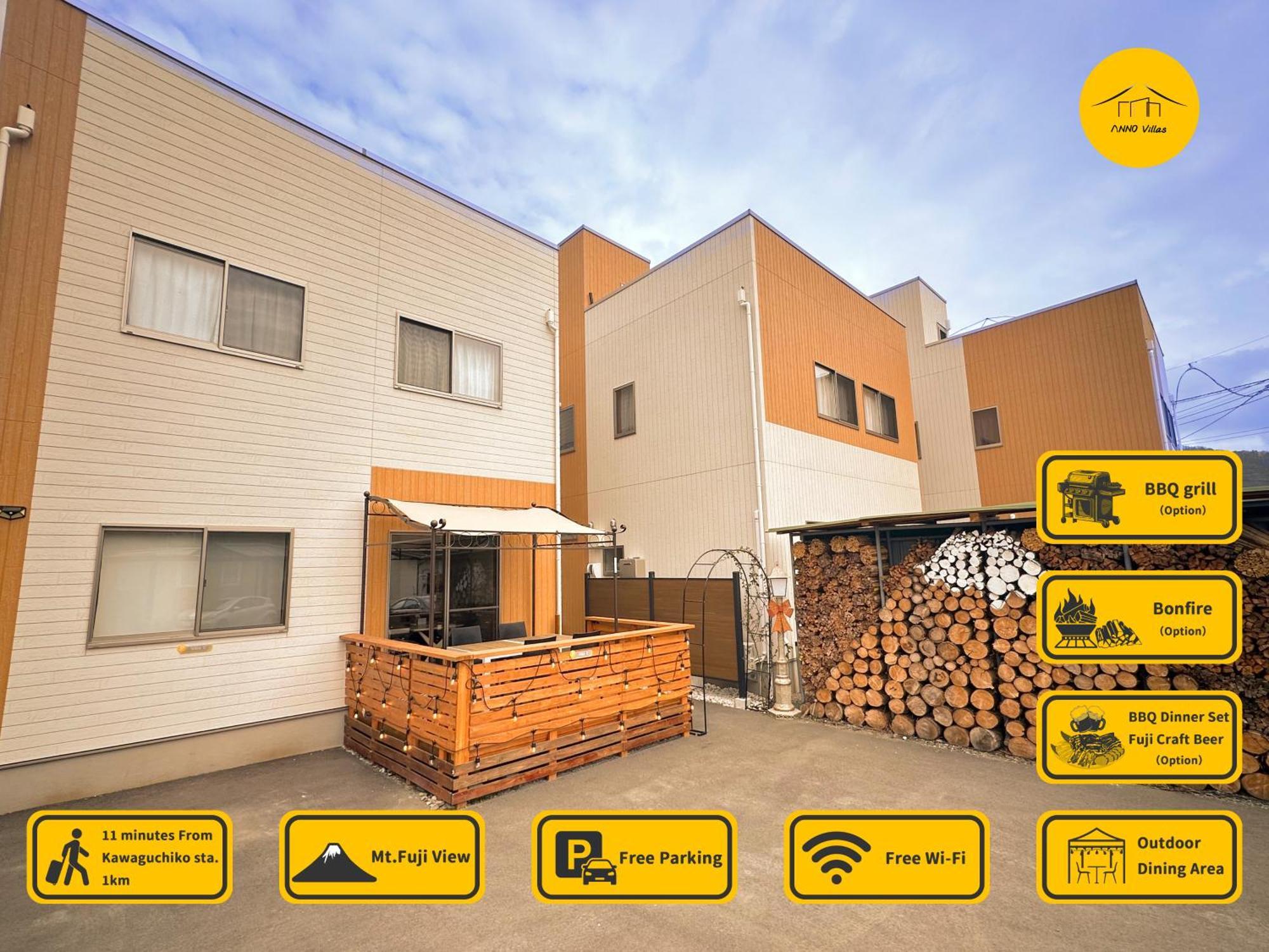 ヴィラ山間堂 Terrace Villa Bbq Bonfire Fuji View Annovillas Fujikawaguchiko Extérieur photo